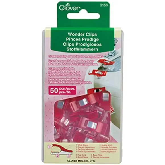 Clover Wonder Clips 3156 (Red, 50 pieces)